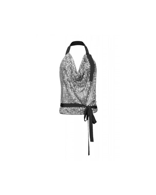 Pinko Gray Sleeveless Tops
