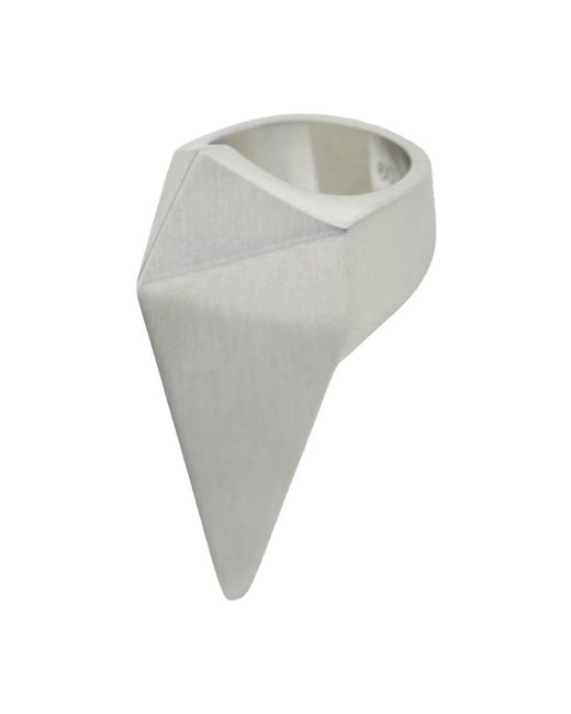 Rick Owens Kristall pyramide metallring schmuck in Gray für Herren