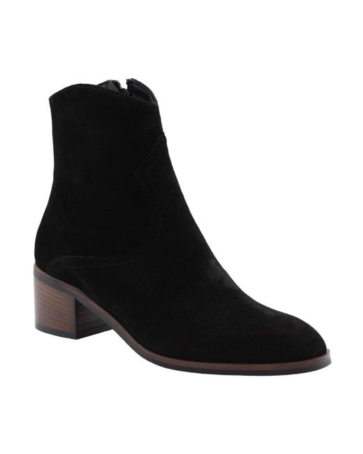 DONNA LEI Black Heeled Boots