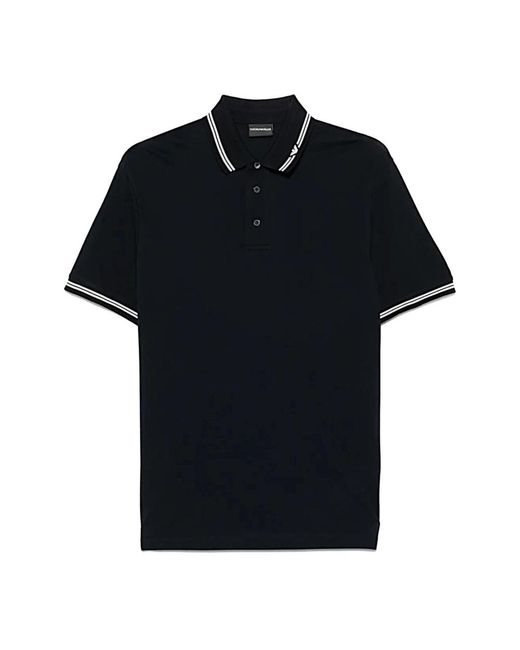Emporio Armani Black Polo Shirts for men