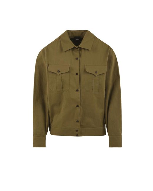 Aspesi Jassen ,Groen Shirts in het Green