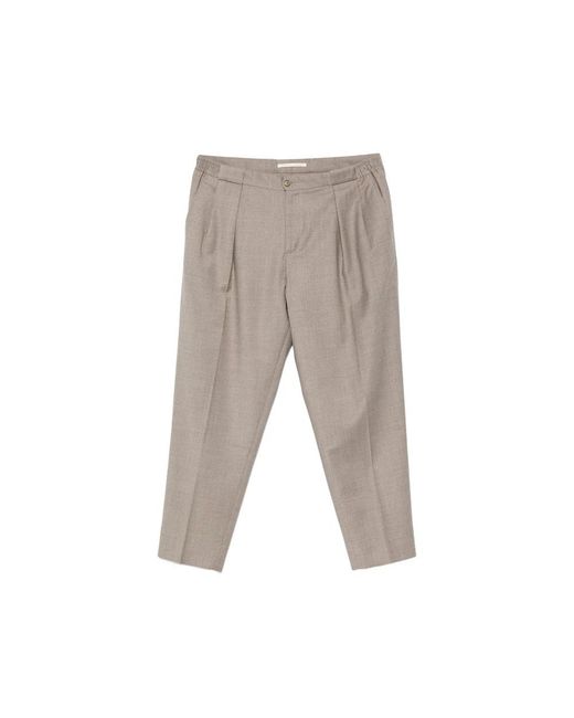 BRIGLIA Gray Cropped Trousers for men