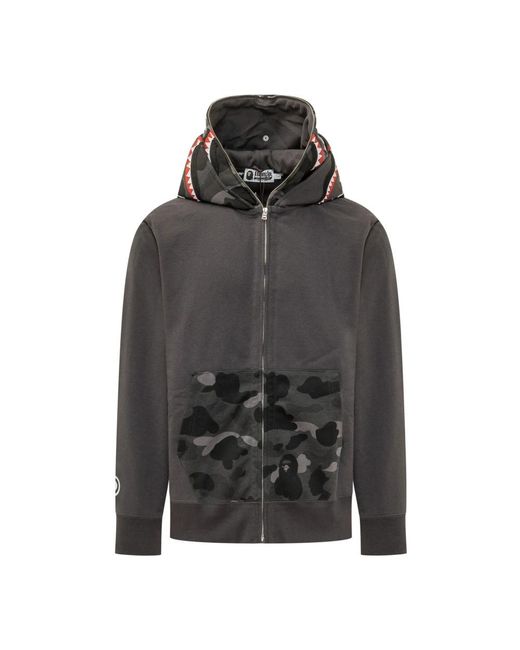 A Bathing Ape Color Camo Shark Full Zip in het Gray voor heren