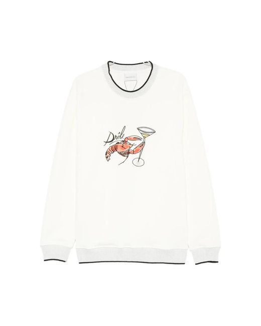 Drole de Monsieur White Round-Neck Knitwear for men