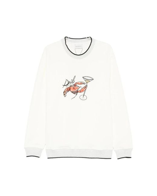 Drole de Monsieur White Round-Neck Knitwear for men