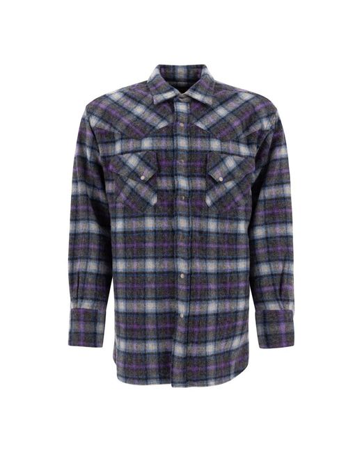 Beams Plus Paarse Westernoverhemd Aw24 in het Blue voor heren