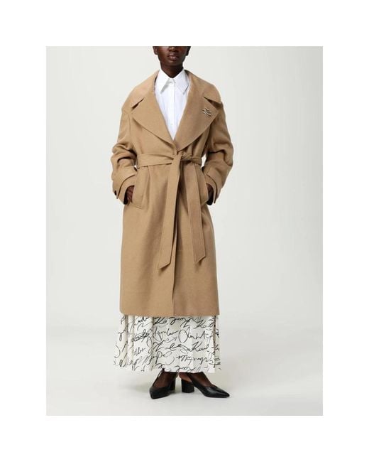 Belted Coats di Karl Lagerfeld in Natural