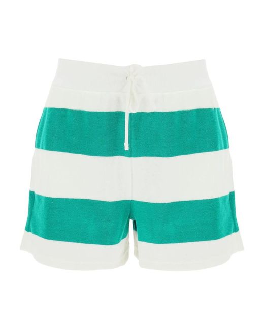 Shorts de terry a rayas para un look deportivo Polo Ralph Lauren de color Green