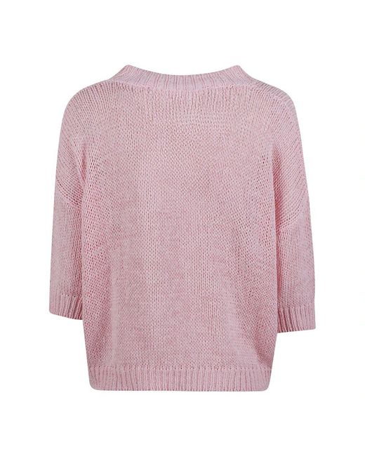 Roberto Collina Pink V-Neck Knitwear