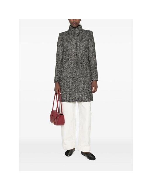 Fay Herringbone Toggle Coat in het Gray