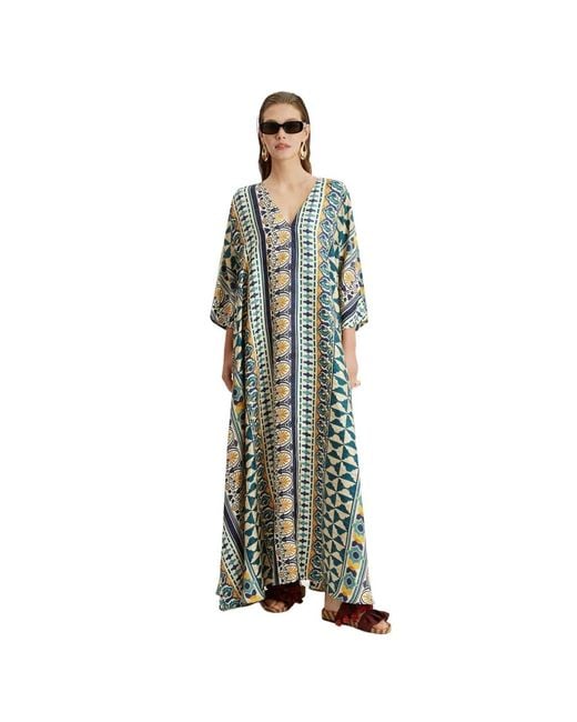 LaDoubleJ Kleedjes ,Veelkleurig ,Flowing Muumuu Jurk in het Green