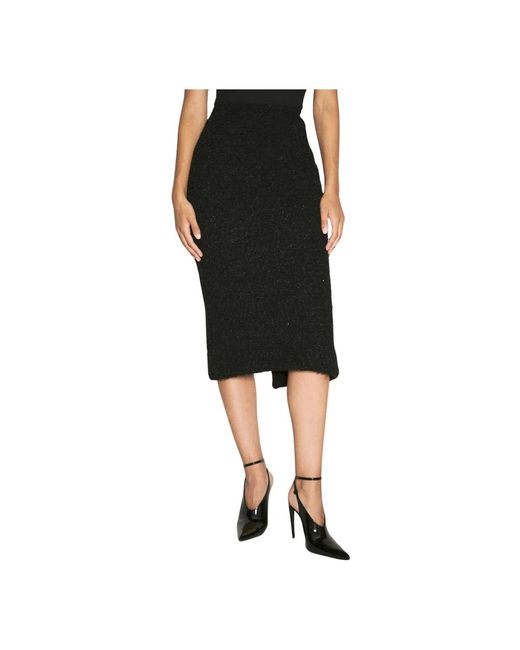 Balenciaga Black Midi Skirts