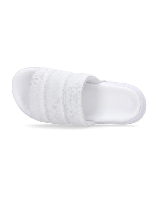 Adidas White Sliders