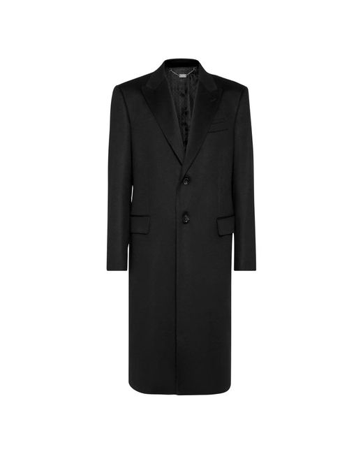 Billionaire Jassen ,Zwart ,Leer Cashmere Regular Fit Jas in het Black voor heren
