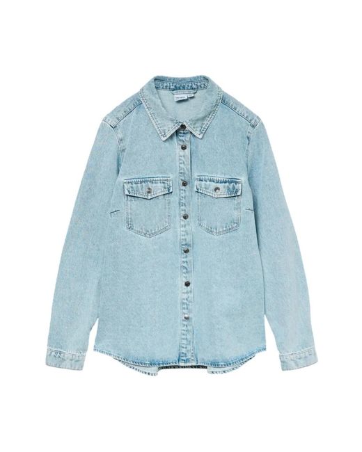 Vero Moda Blue Denim Hemd Mit Knopfverschluss