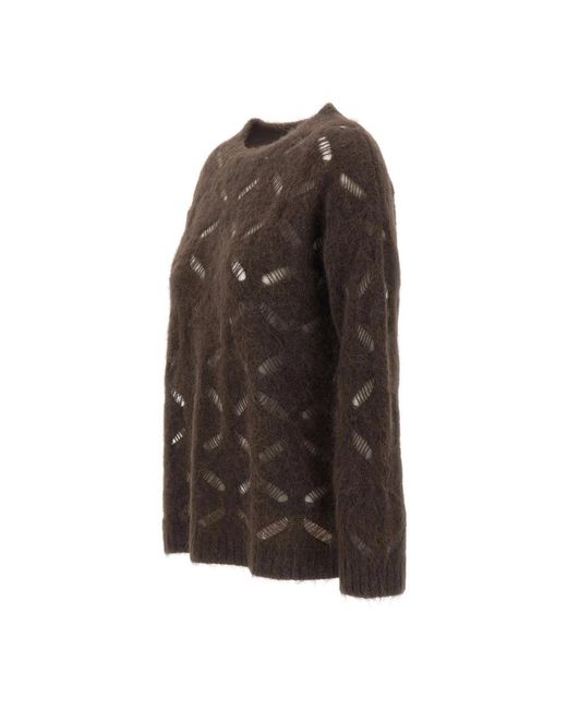 Kangra Brown Round-Neck Knitwear