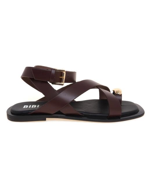 Bibi Lou Brown Flat Sandals