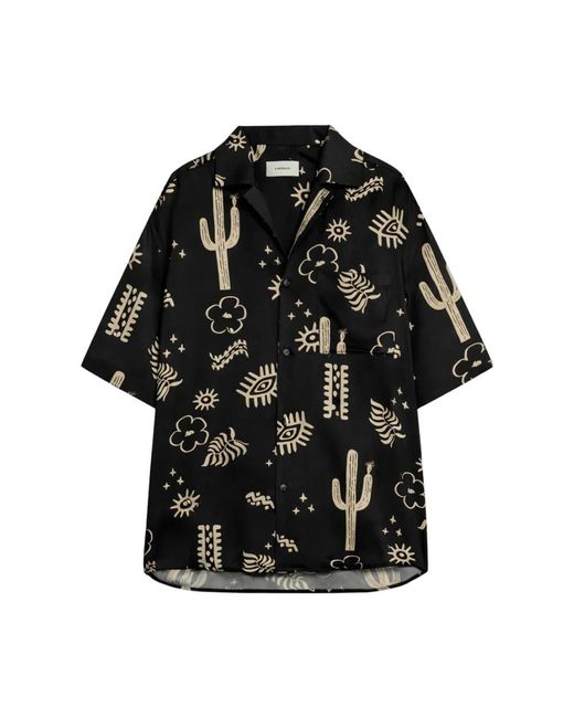 A PAPER KID Black Short Sleeve Shirts for men