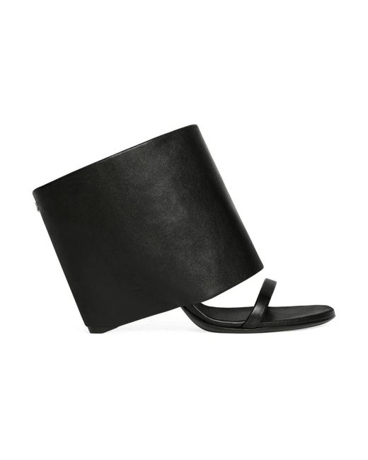 Courreges Black Heeled Mules