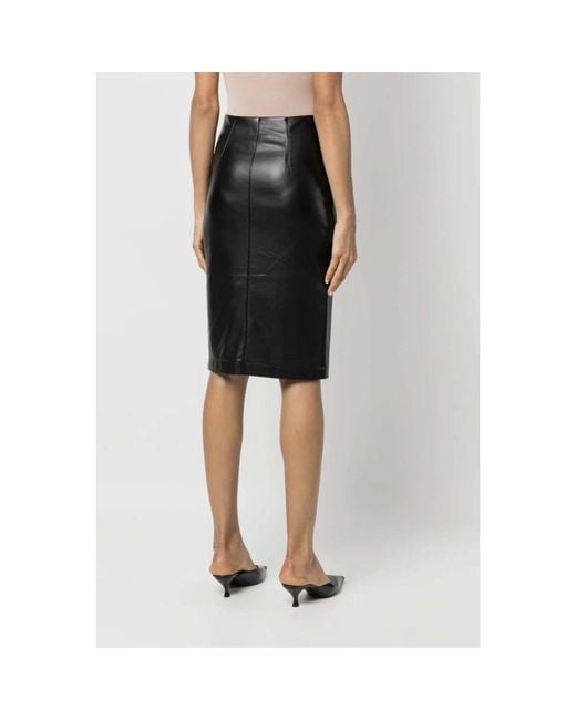 Patrizia Pepe Black Leather Skirts