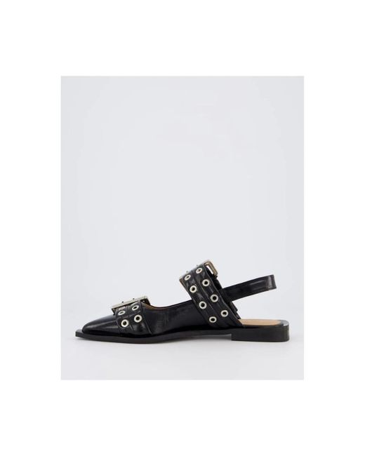 Ganni Black Ballerinas