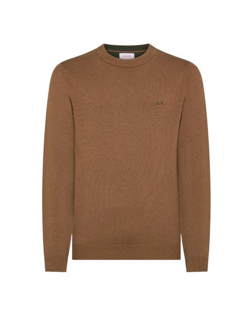 Sun 68 Brown Round-Neck Knitwear for men