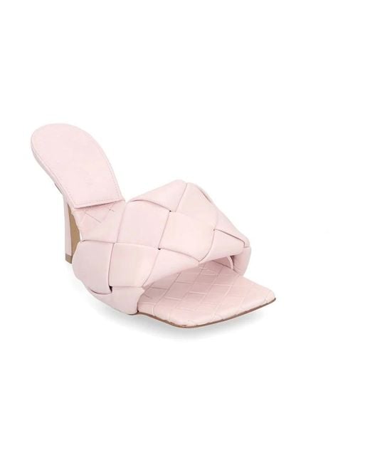 Bottega Veneta Pink Heeled Mules