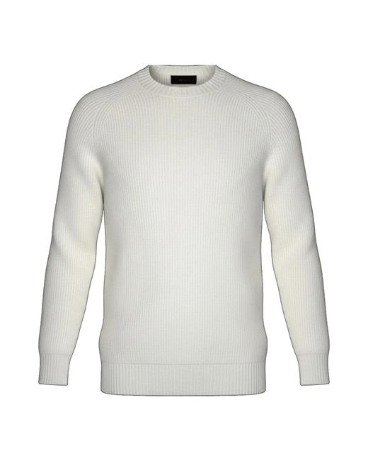 Gran Sasso White Round-Neck Knitwear for men