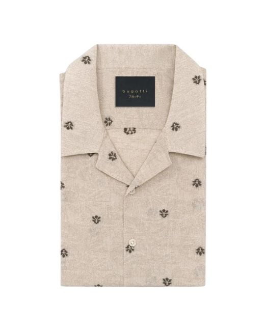 Bugatti Natural Short Sleeve Shirts for men