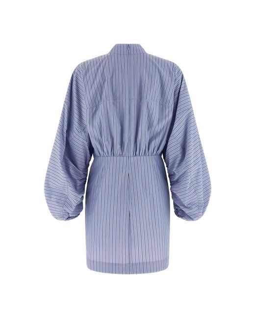 Zimmermann Drawstring Stripe Mini Dress in het Blue