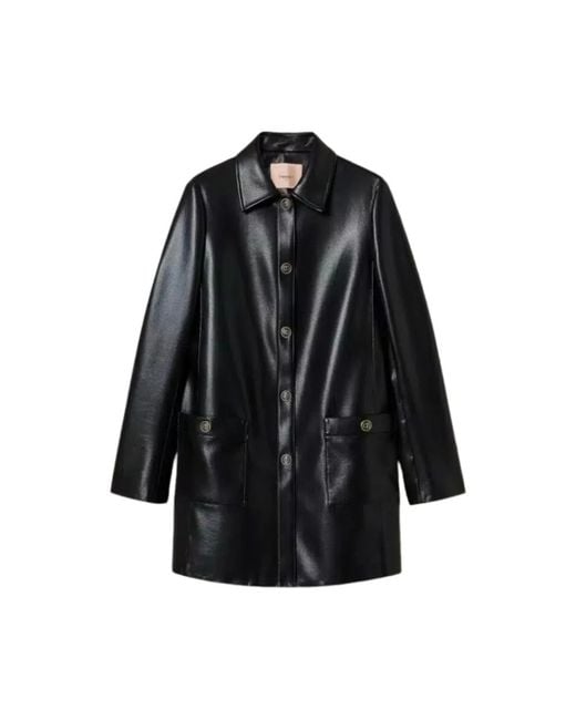 Twinset Black Single-Breasted Coats