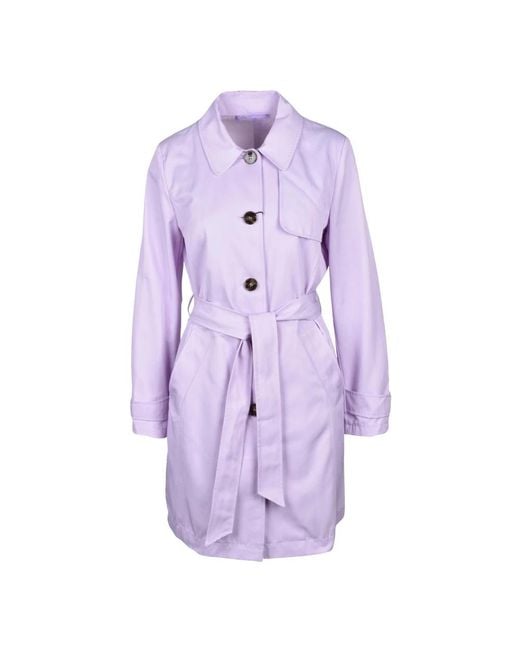 Marella Purple Belted Coats