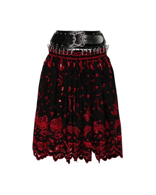 Chopova Lowena Red Midi Skirts