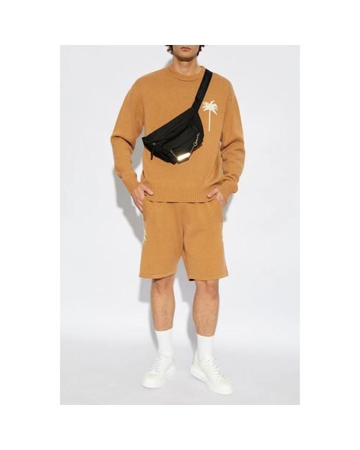Round-Neck Knitwear di Palm Angels in Brown da Uomo