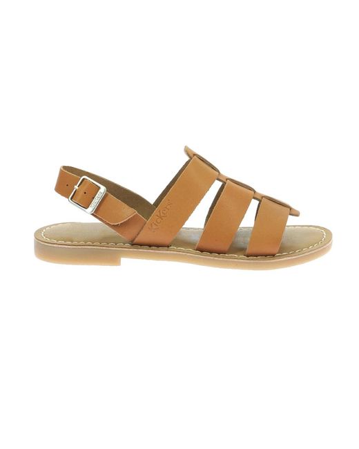 Flat Sandals di Kickers in Brown