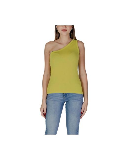 B.Young Yellow Sleeveless Tops