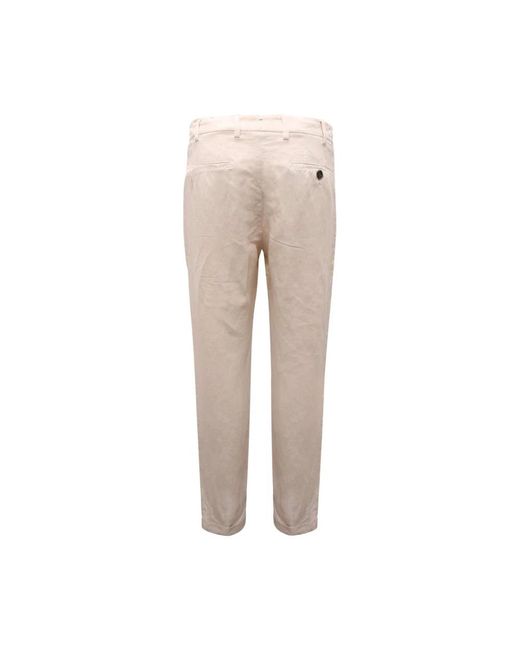 BERWICK  1707 Retro Leinenhose Mit Elastischem Bund in Natural für Herren