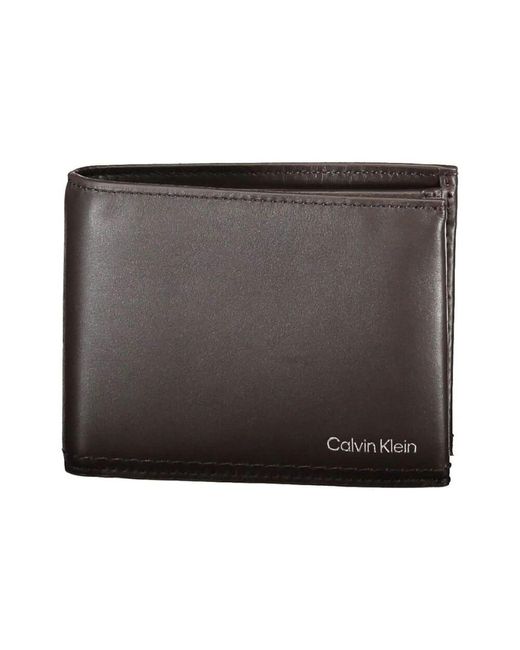 Calvin Klein Braune Leder Herren Geldbörse Rfid Blocker in Black für Herren