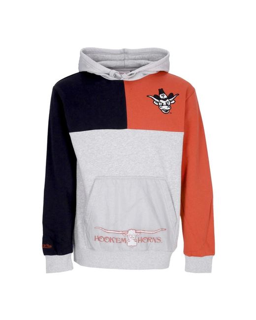 Mitchell & Ness Hoodies & Sweatvesten ,Veelkleurig ,Katoen Texas Longhorns Fleece Hoodie Grijs/Oranje in het White voor heren