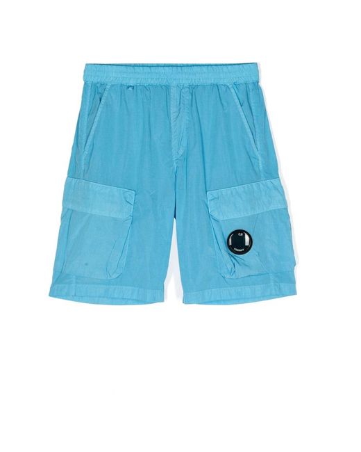 C P Company Blaue nylon regular fit shorts in Blue für Herren