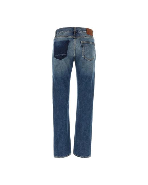 McQueen Blue Straight Fit Jeans for men