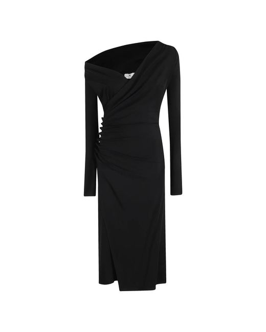 Midi Dresses Elisabetta Franchi de color Black