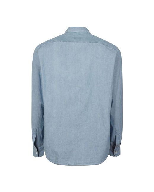 Aspesi Denim chambray button-up hemd in Blue für Herren