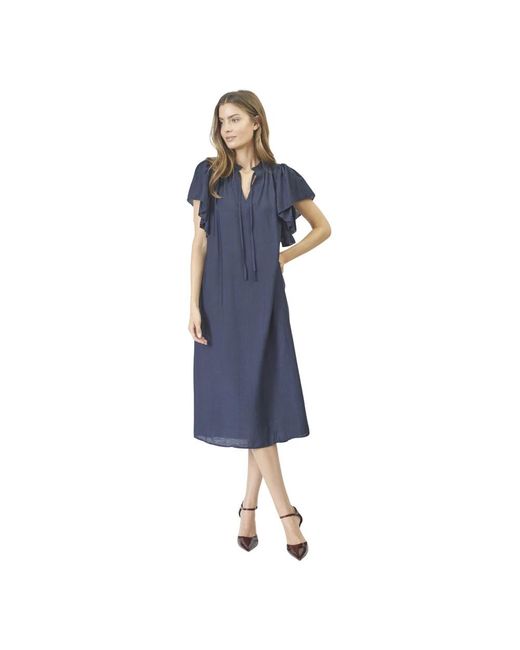 co'couture Kleedjes ,Blauw ,Midi Jurken in het Blue