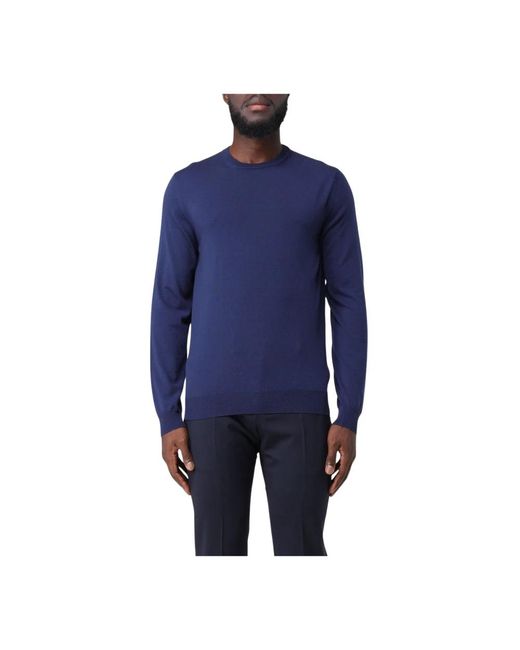 Round-Neck Knitwear Zanone de hombre de color Blue