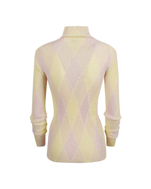 Burberry Truien & Vesten ,Veelkleurig ,Katoen Turtleneck Truien in het Natural
