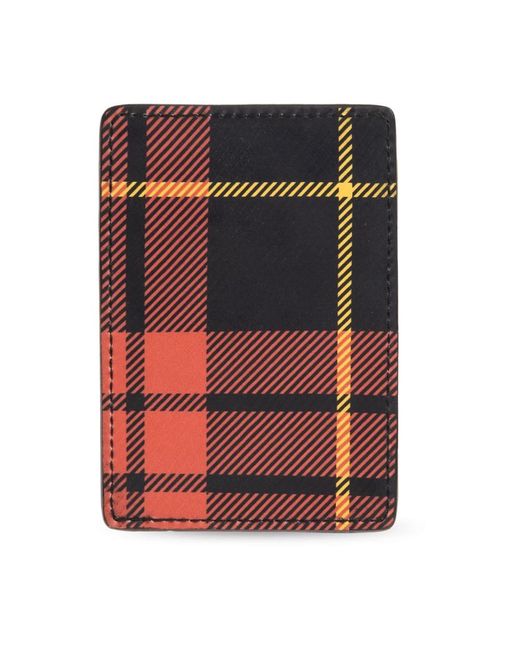 McQueen Accessoires ,Rood ,Leer Mag Safe Card Case in het Red voor heren