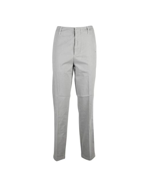 Dondup Gray Straight Trousers