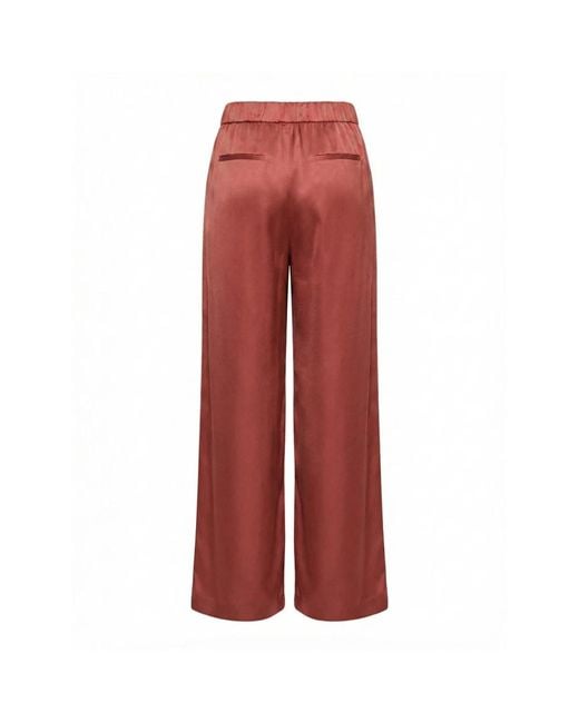 Peserico Red Wide Trousers