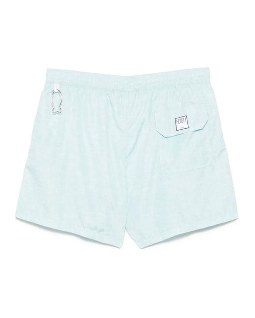 Fedeli Polyester badehose mit elastischem gürtel in Blue für Herren
